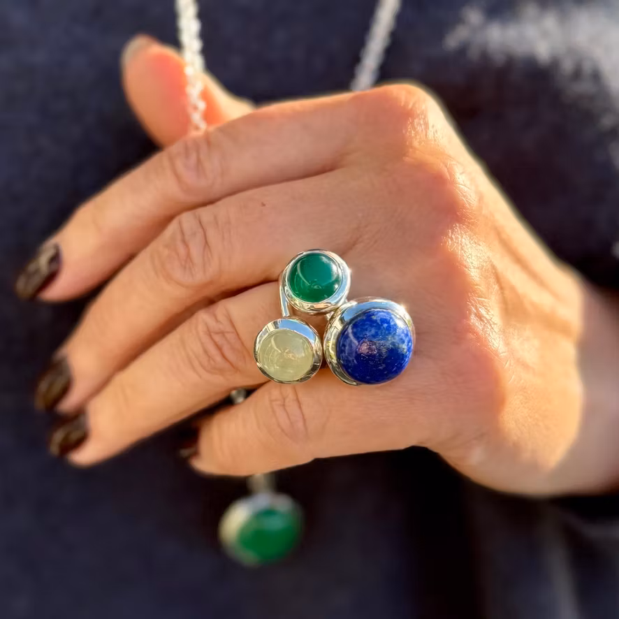 Ring HOLI Liten Grön Onyx