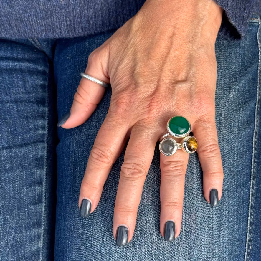 Ring HOLI Stor Grön Onyx