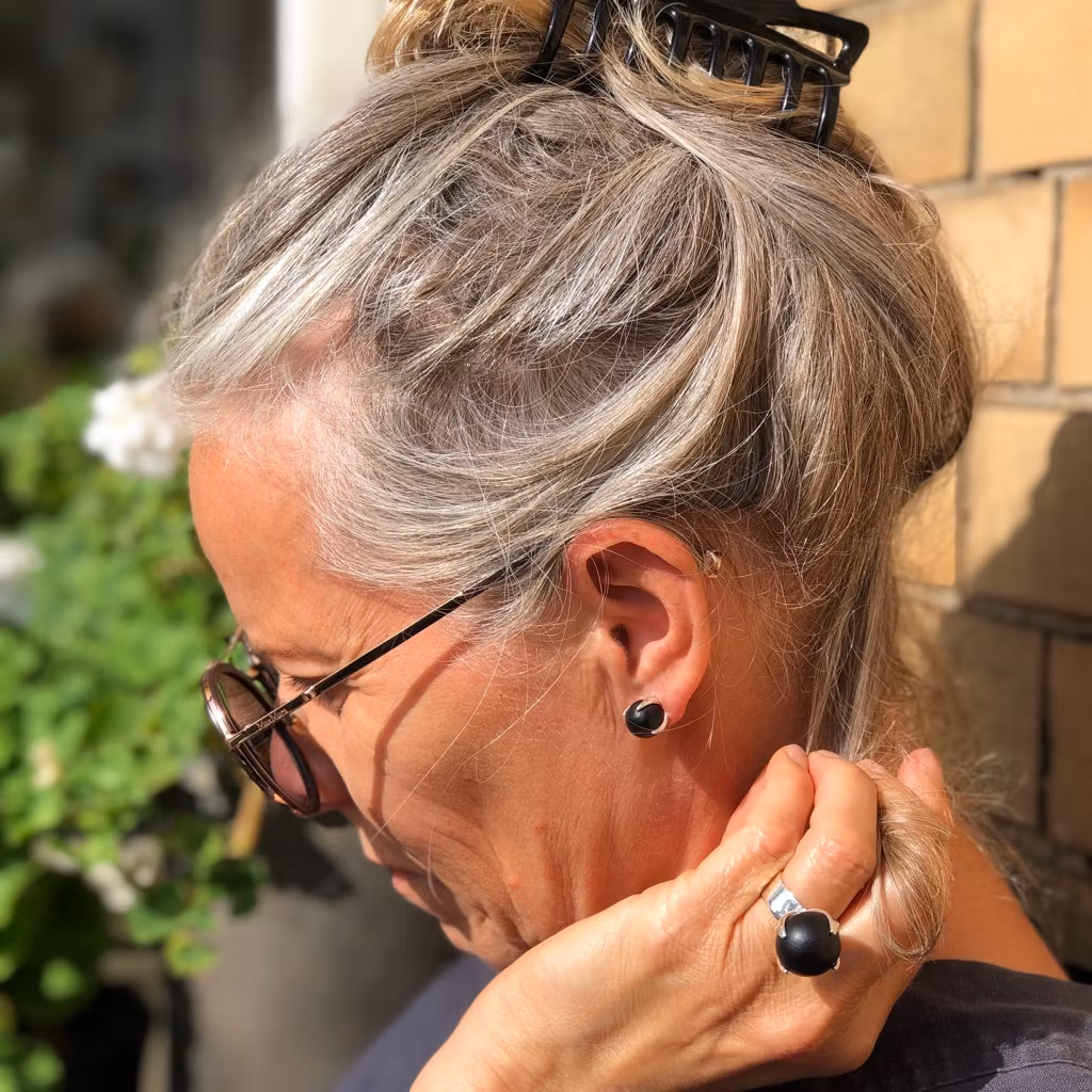 Earrings CLAW with ONYX