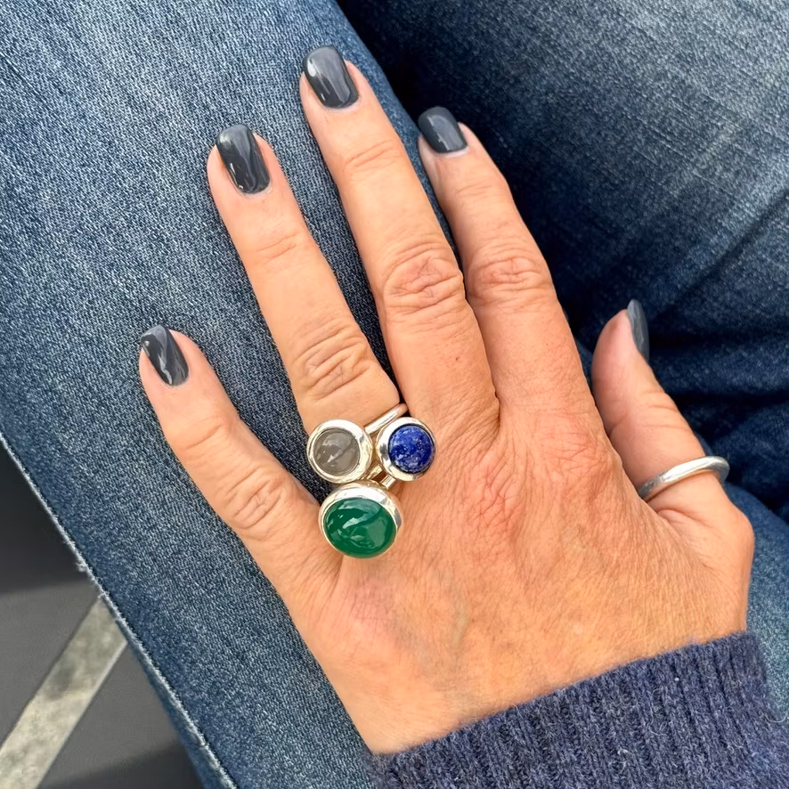 Ring HOLI Stor Grön Onyx