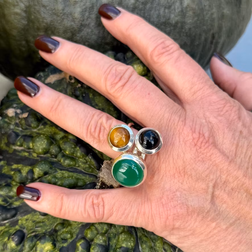 Ring HOLI Stor Grön Onyx