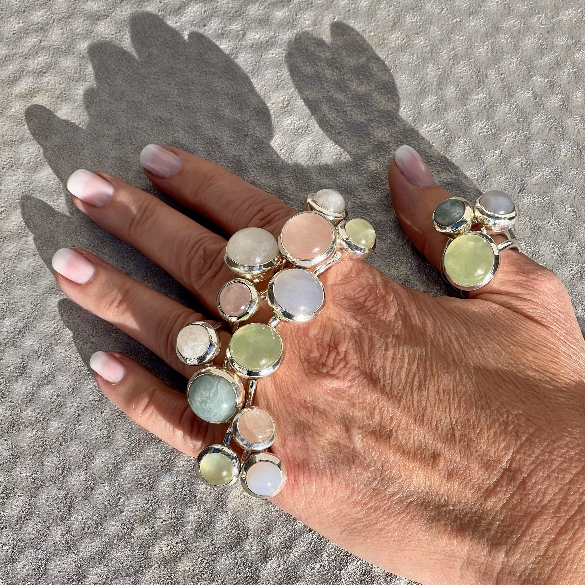 Ring HOLI Big Prehnite
