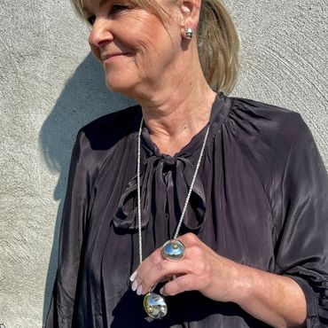 Hänge MAMA Large (C-kupan) Silver och 18K guld