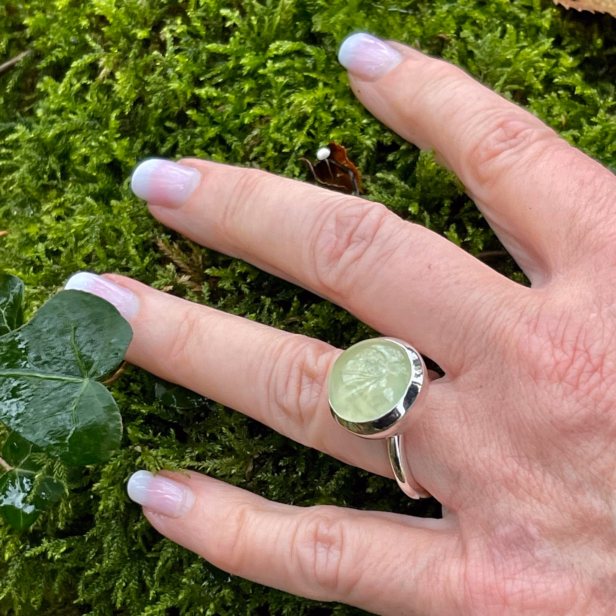 Ring HOLI Big Prehnite