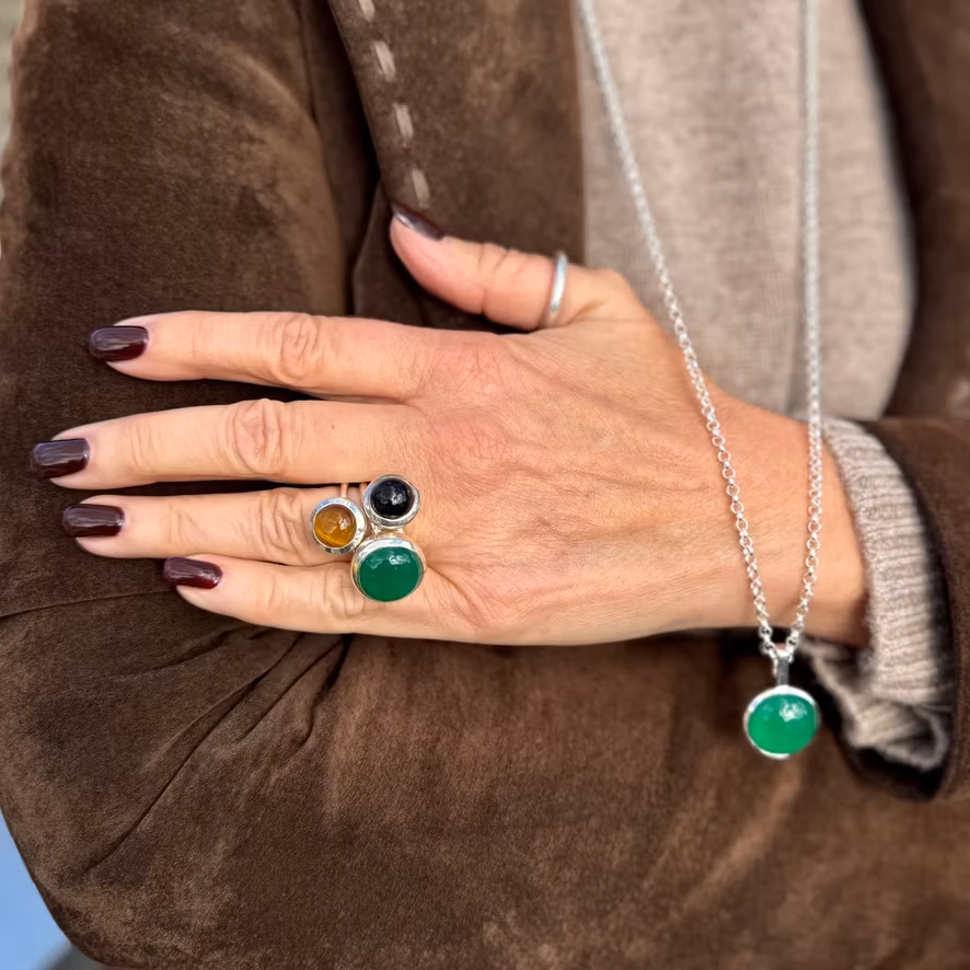 Ring HOLI Stor Grön Onyx