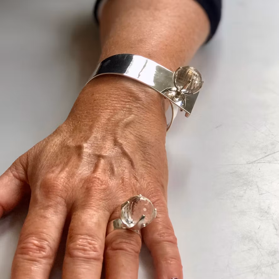 Pendant CLAW with Clear quartz
