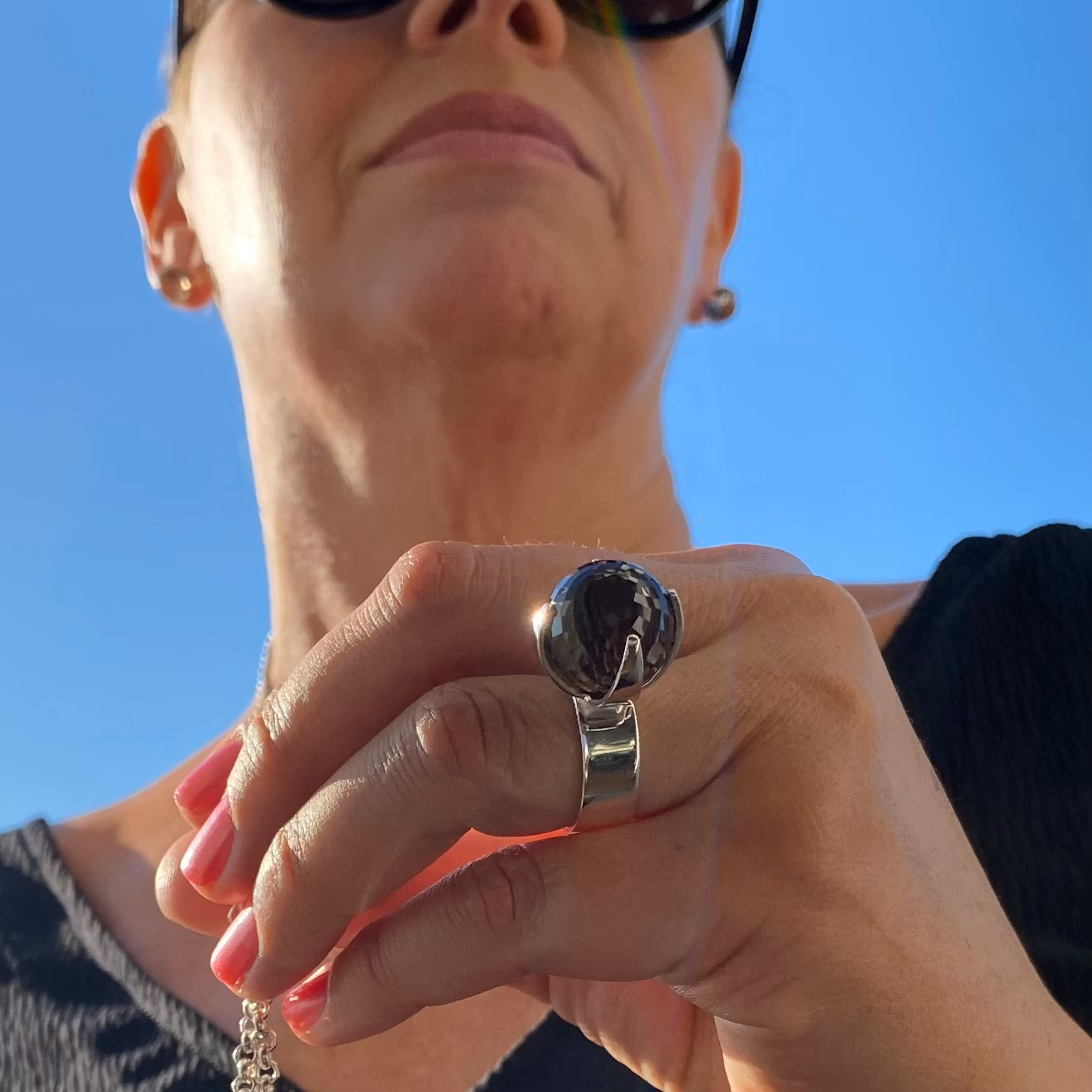Ring CLAW med Rökkvarts
