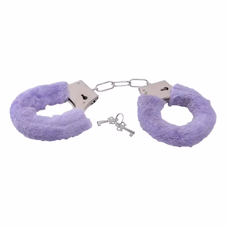 Handbojor med lila päls