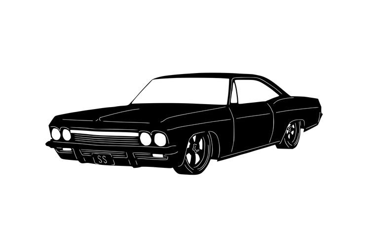 Figurskuren plåt i form av en Impala 1965