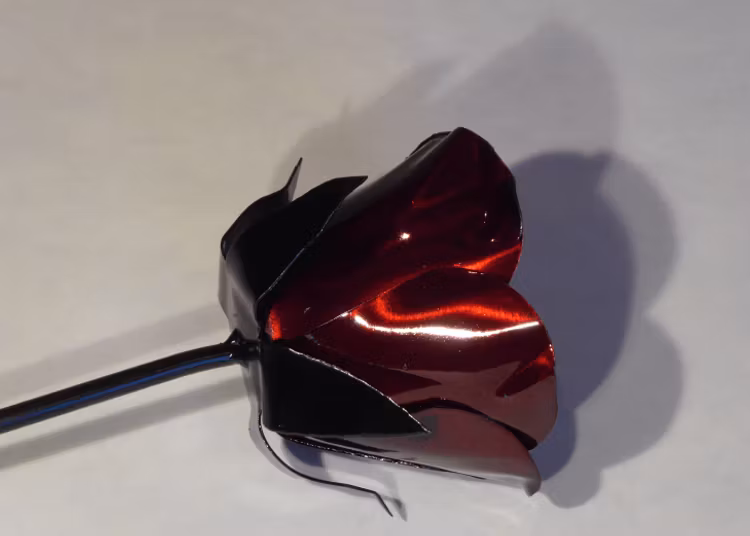 Plåtros lackerad i röd candy.