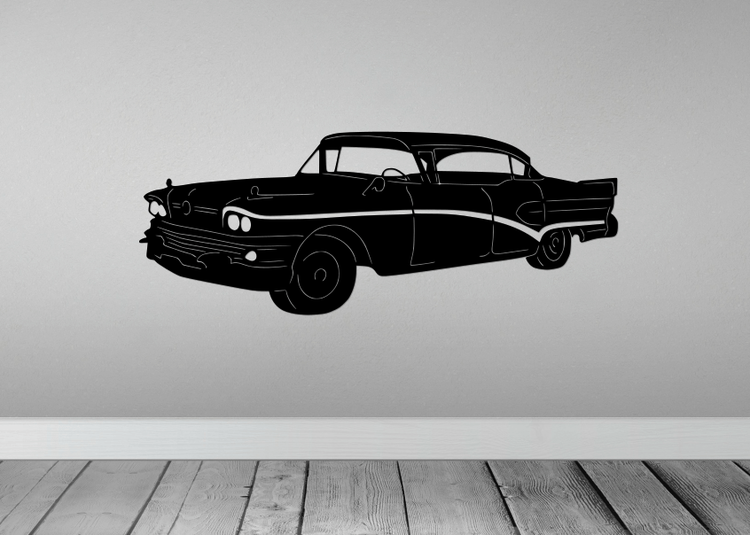 Väggdekoration av en Buick 1958.