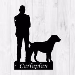 Rottweiler och husse, Carlaplan