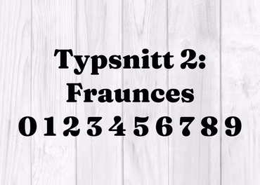 Siffror & Bokstäver för husfasad, Typsnitt 2 Fraunces
