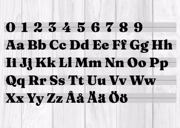 Siffror & Bokstäver för husfasad, Typsnitt 2 Fraunces