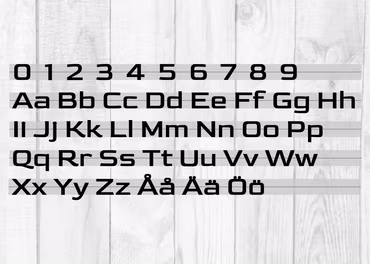 Siffror & Bokstäver för husfasad, Typsnitt 5 Goldman