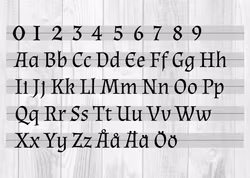 Siffror & Bokstäver för husfasad, Typsnitt 7 Almendra