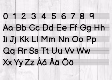 Siffror & Bokstäver för husfasad, Typsnitt 9 Balsamiq Sans