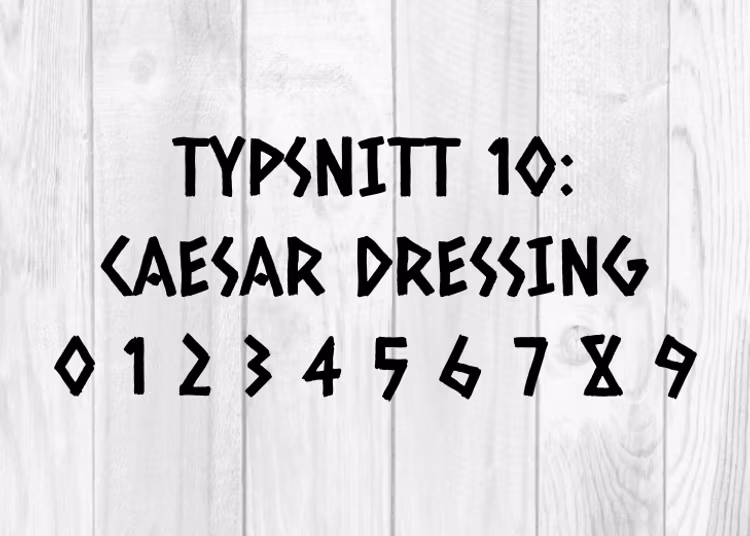 Siffror & Bokstäver för husfasad, Typsnitt 10 CAESAR DRESSING