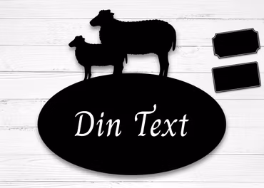 Gårdsskylt för vägg - Får tacka & lamm