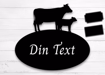 Gårdsskylt för vägg - Ko & Kalv