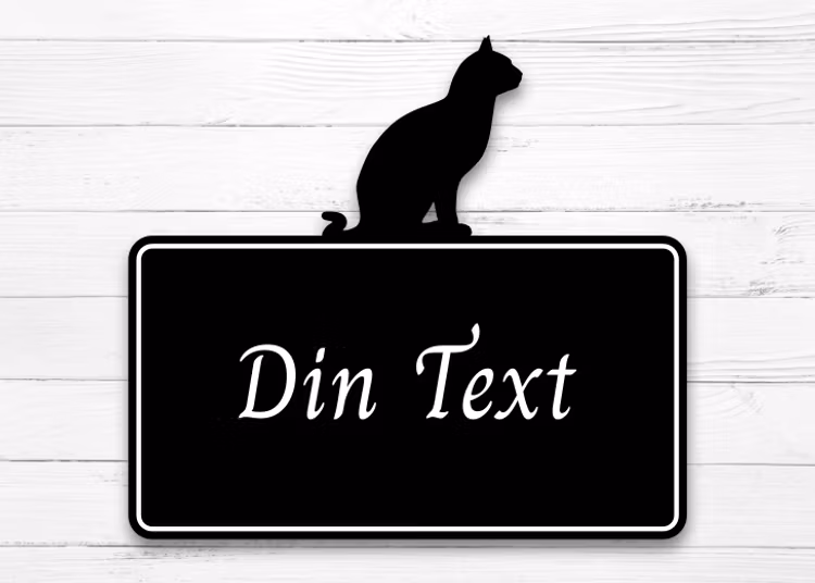 Gårdsskylt för vägg - Katt