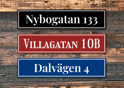 Husskylt med gatunamn, Rektangulär