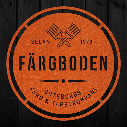 Skylt i Corten "FÄRGBODEN"