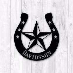 Personlig skylt med egen text - hästsko - "Lyckligheten"