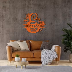 Personlig skylt Herr & Fru med efternamn och årtal - "Vigheten"