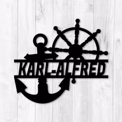 Personlig skylt med Ankare & Roder - "Stillheten"