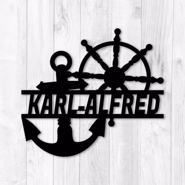 Personlig skylt med Ankare & Roder - "Stillheten"