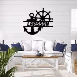 Personlig skylt med Ankare & Roder - "Stillheten"