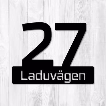Husnummerskylt med egen text - "Husligheten"