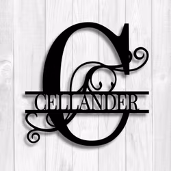 Monogram i metall, med eget namn