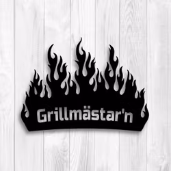 Skylt Eld Flames - Personlig skylt med eldsflammor & egen text