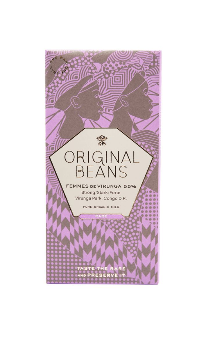 Original Beans -Mörk mjölkchoklad, Femmes de Virunga 55%, 1st 70g