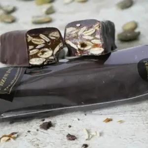 Pumpakärnor med kola täckt i mörk choklad 40g, 1st