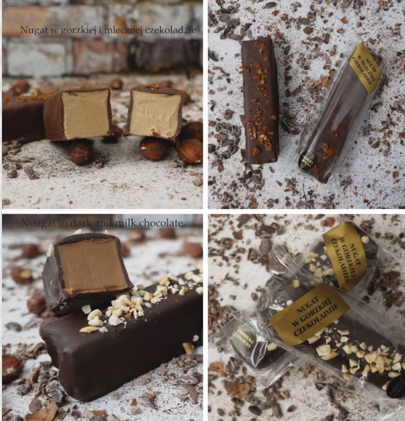 Mörk nougat täckt med mörk choklad 75%, 70g, 1st