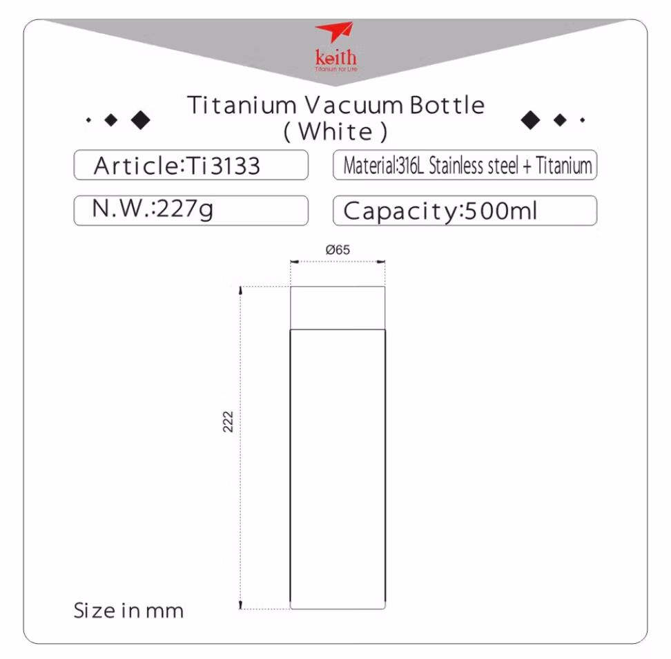 Titanium Termos vattenflaska 500ml