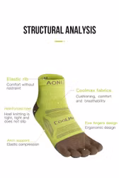 Aonijie tåstrumpor för löpning i 3-pack