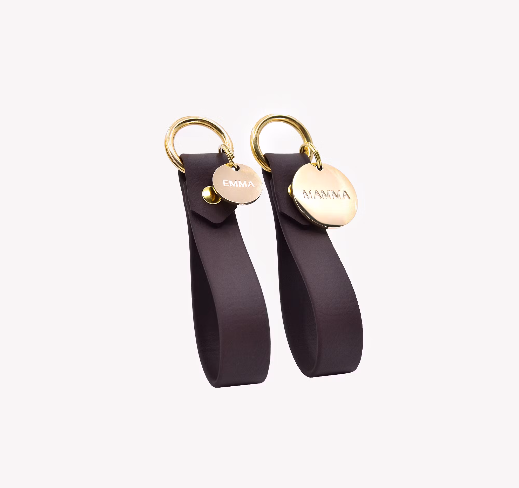 BioThane® nyckelring med graverad mässingbricka