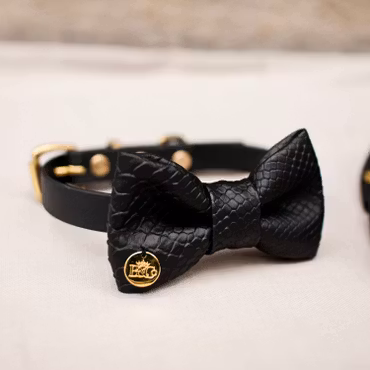 Hundfluga svart konstläder