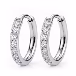 Clickerring i titanium med cubic zirconia