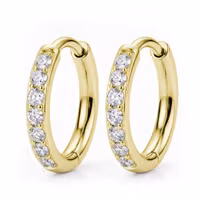 PVD-pläterad Clickerring i titanium med cubic zirconia