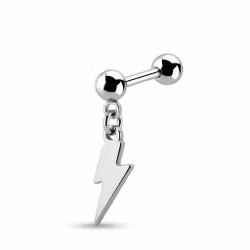 Tragus / Helix Barbell i Kirurgiskt Stål med Hängande Blixt