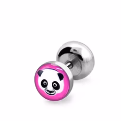 Fake Plug i Kirurgiskt Stål med Panda – 8 mm
