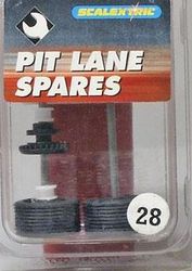 Scalextric C8098 - Axle Set front & rear - Subaru - Gold hubs (New Old Stock - NOS)