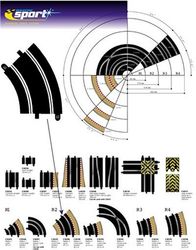 Scalextric Sport - Standard Curve - Radie 2 - 45 degrees (x2)
