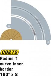 Scalextric Sport - Borders / Sladdzon R1 Inner (180 degr.) (x2)
