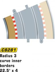 Scalextric Sport - Borders / Sladdzon R3 inner (22.5 degr) (x4)
